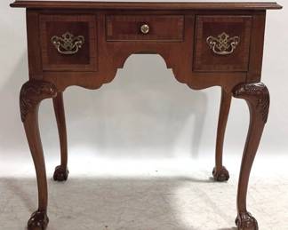 1219 - Chippendale Banded Inlay Claw Foot Lowboy 30 x 31 x 20