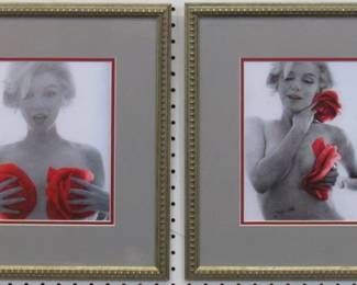 9077 - SET OF 2 MARILYN MONROE RED ROSES BY TOM KELLY 15 X 17