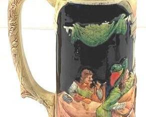2075 - Vintage German 2L Beer Stein w/ lid 16" tall