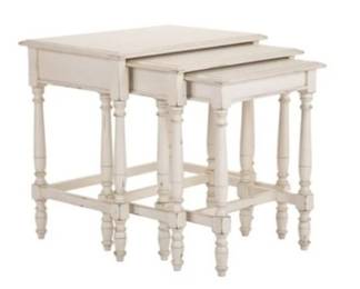 9728x - Alden Parkes Nathan Nesting Tables, Cream 25.5 x 26 x 17.75 Retail Price $1,285