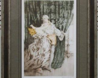 9017 - MASQUERADE PRINT BY LOUIS ICART 19.5 X 25