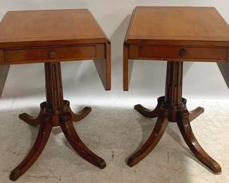 1348 - Matching Pair Drop Leaf Duncan Phyfe Tables 27 x 20 x 27