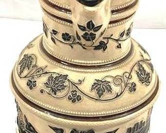 2180 - Vintage German Beer Stein w/ lid 16" tall
