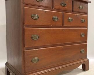 1008 - Vintage 7 Drawer Chest on Bracket Foot 38 x 40 x 22 has normal wear commiserate with age