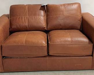 1262 - Leather Italia Horizon Top Grain Leather Loveseat 32 x 62 x 39, new