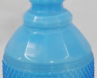 49 - Blue Cased Glass Vase 10"