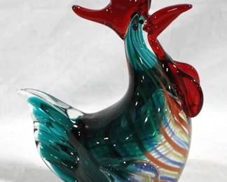 8x - Murano Glass Rooster, 8.25"