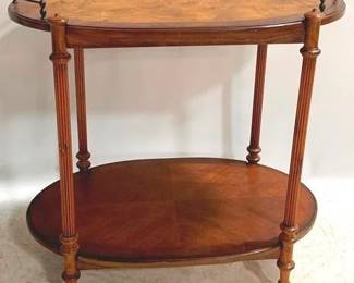 1381 - Vintage Beverage Cart w/ Brass Gallery 30 x 30 x 20