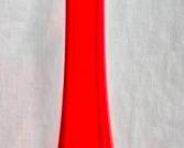 615 - LE Smith Four Square Cadmium 16.5" Vase red amberina swung vase