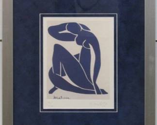 9075 - BLUE NUDE 46/50 SIGNED PRINT BY HENRI MATISSE 13.75 X 15.75