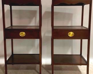 1378 - Pair Waterford (Lychburg, VA) 1 Drawer Tables Mahogany, 34 x 16 x 14