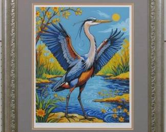 9022 - GREAT BLUE HERON LTD EDITION BY VANGOGH LIMITED 24.5 X 28.5