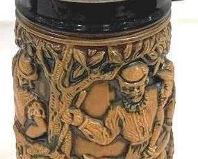2173 - Vintage Gerz German Beer Stein w/ lid 10" tall