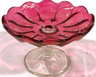 2348 - Cranberry Footed Candy 6.5 x 4.5