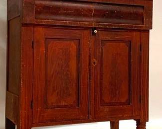 1301 - Early Jelly Cupboard, York County, PA Rupp School, Formed Gallery, Grain Painted 53 x 42 x 22