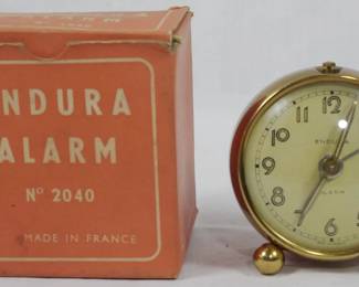 112 - Vintage Endura Alarm Clock w/ Box 2.5" You are buying a used as-is item. We do not guarantee all components are present, and if it is not expressly stated, it is untested.