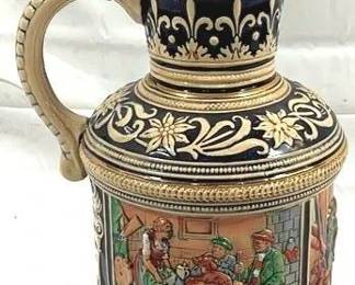 2079 - Vintage Marzi & Remy lidded German Beer Stein 17.5" tall - mold number 2833 - made in Germany