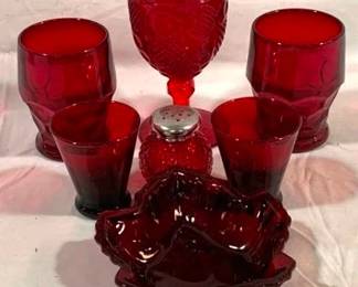 2467 - Group Ruby Red Glass