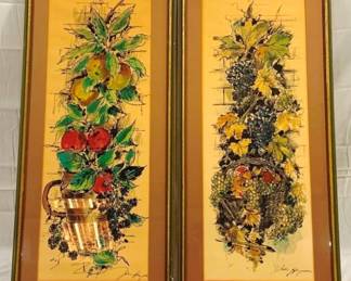 2700 - 2 Mid Century Kitchen Towle Prints by John Haynsar 35 x 16