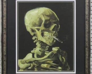 9072 - SKELETON SMOKING A CIGARETTE GICLEE BY VINCENT VAN GOGH - 27 X 23