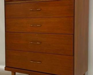 1311 - Bassett MCM Walnut 4 Drawer Chest 43 x 32 x 18