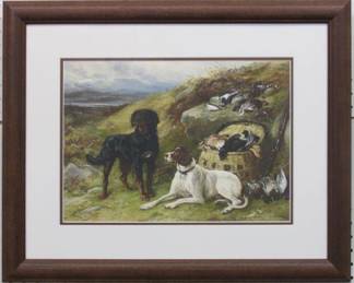 9118 - HUNTING DOGS PRINT BY J HARDING 25.5 X 21