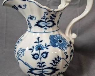 2451 - Blue Danube Blue Onion Pitcher 8"