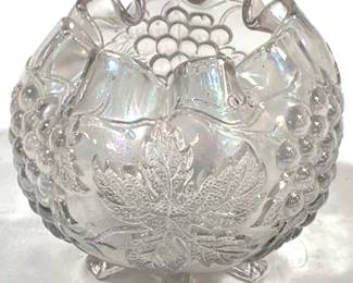 2417 - Dugan White Carnival Rose Bowl 4.5"