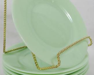 101 - 7 Jadeite Lunch Plates 8"