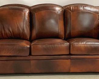 1267 - Leather Italia Arizona Marco Leather Sofa has small tear in back, brand new 40 x 86 x 40