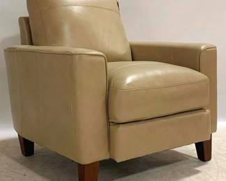 1246 - Leather Italia Chino Arm Chair, Sand Color full top grain leather, new 36 x 35 x 36