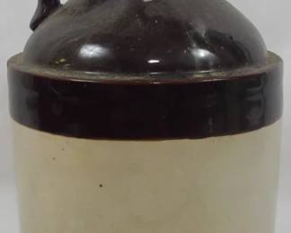 122 - Vintage Brown & White Jug 14"