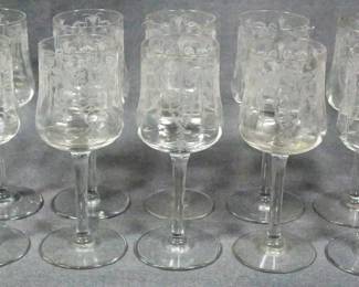 170 - 10 Cambridge Cleo #7606 Wine Stems 5.5"