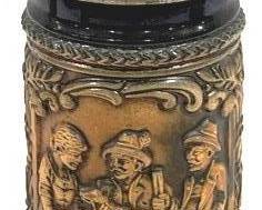 2164 - Vintage German Beer Stein w/ lid 7.5" tall