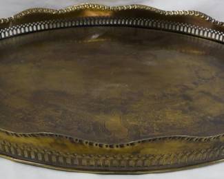 953 - Metal Serving Tray w/ Handles 2.5x25x18.5"