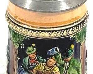 2163 - Vintage Gerz German Beer Stein w/ lid 7" tall