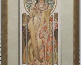 9032 - DRY IMPERIAL PRINT BY ALPHONSE MUCHA 18 X 33.5