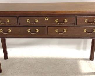 2559 - Mahogany 5 Drawer Console Table 33" x 52" x 15"