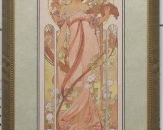9031 - WHITE STAR PRINT BY ALPHONSE MUCHA 18 X 33.5