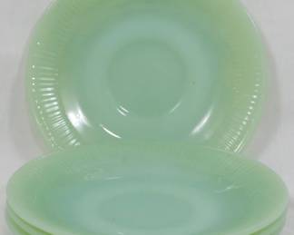 142 - 4 Jadeite Saucers 6"