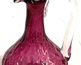2345 - Cranberry Glass Cruet 7"