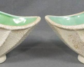 176 - Pair California Originals Cornucopia Vases 5x10x5