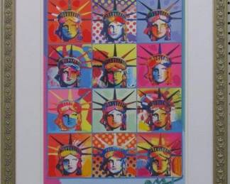 9087 - LIBERTY AND JUSTICE GICLEE BY PETER MAX 20 X 25