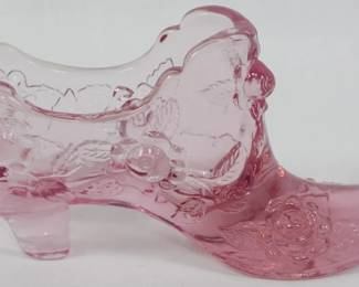 43 - Fenton Cabbage Rose Shoe, Dusty Rose 3x6x2