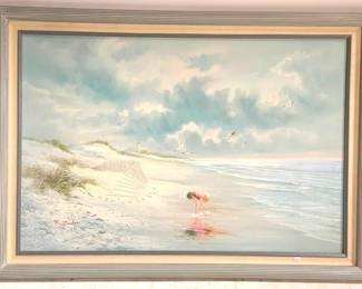1382 - Framed Beach Painting 29 x 41