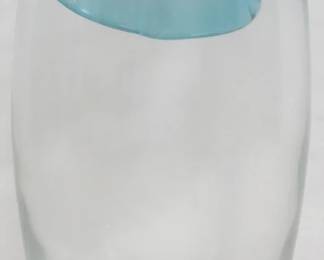 957 - Blue Top Art Glass Vase 14"