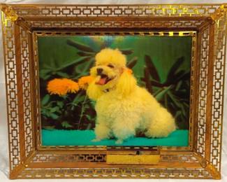2695 - Lighted Framed 3D Print of Poodle/Dog "Fluffy" 22 x 18
