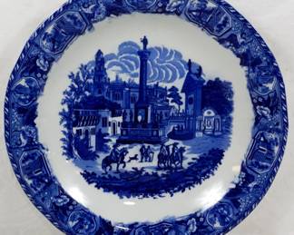 721 - Blue and White Transferware Platter 18"