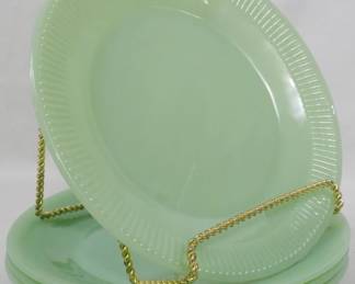 99 - 4 Jadeite Dinner Plates 9.5"