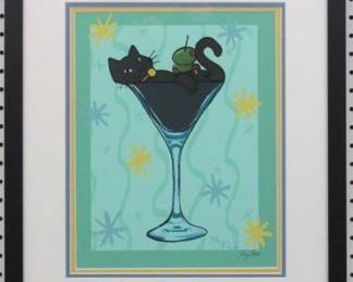 9040 - O’LOVE MY MARTINI SIGNED GICLEE BY IVY LOWE 18.5 X 21.5